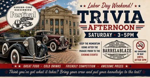 Labor Day Weekend Trivia Afternoon at Barrel & Blaze